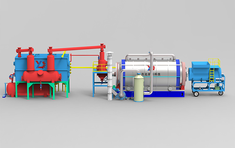 Premium configuration of batch pyrolysis equipment with dewaxing tank