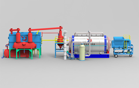Premium configuration of batch pyrolysis equipment with dewaxing tank