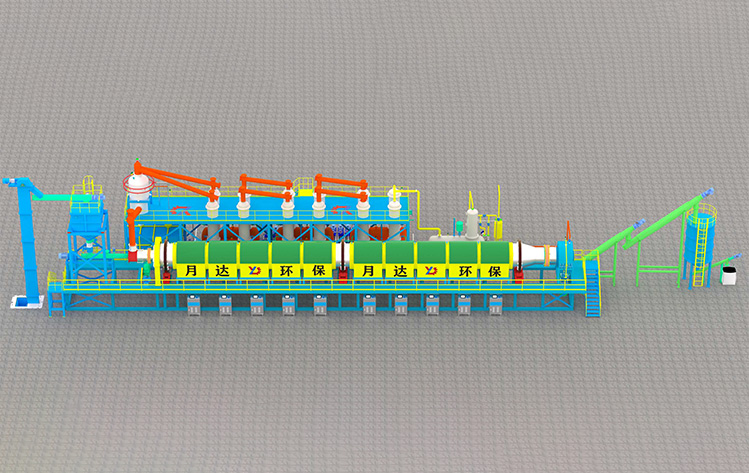 Fully continuous pyrolysis equipment with electromagnetic heating