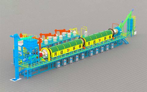 Fully continuous pyrolysis equipment with electromagnetic heating