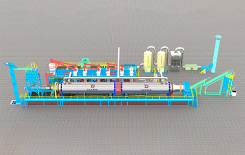 Premium configuration of fully continuous pyrolysis equipment